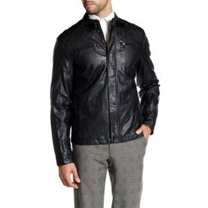 Kenneth Cole New York Faux Leather Moto Jacket
